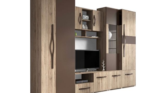 Obývací stěny s velkým úložným prostorem