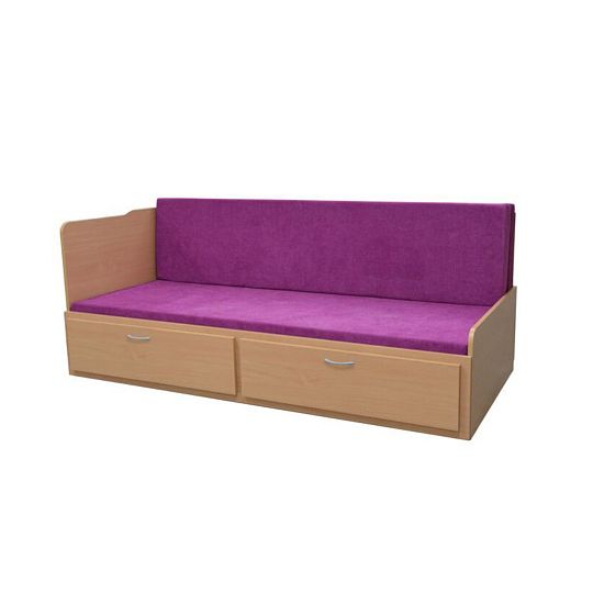 MENEOS rozkládací postel 90 cm, univerzální bočnice, buk