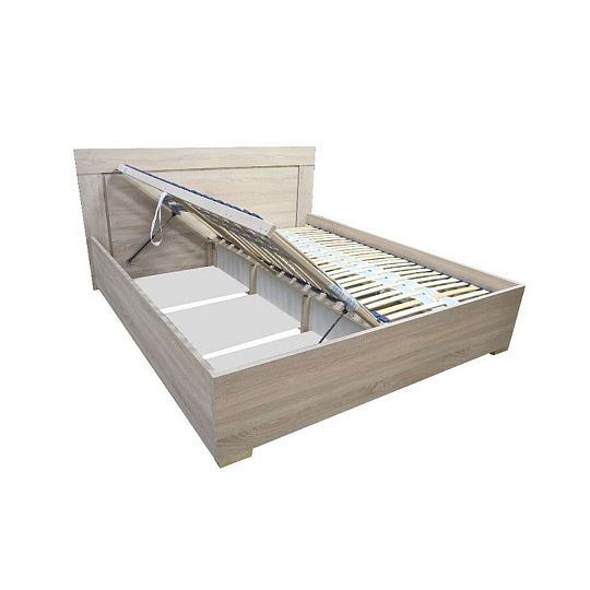 DOMINGO postel 180 cm + rošt a úložný prostor, dub sonoma