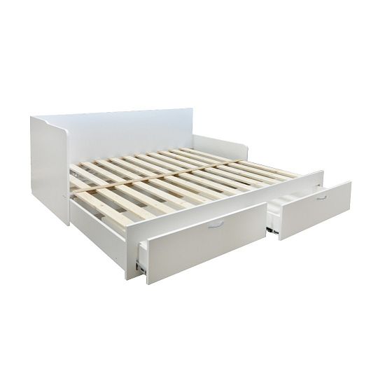 MENEOS rozkládací postel 90 cm, univerzální bočnice, bílá