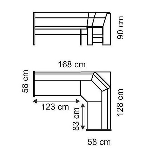 DENIS rohová lavice, univerzální roh, dub sonoma/šedá PW14