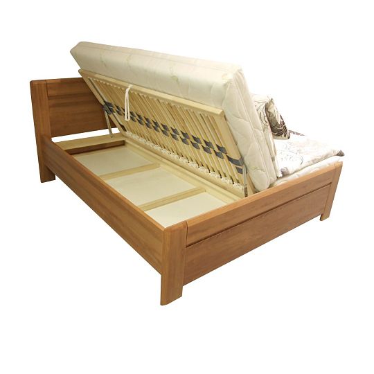 Elizabet 2 Dřevěná postel 180 cm, ořech světlý