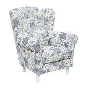 KLIPOS křeslo, květy, béžovofialové