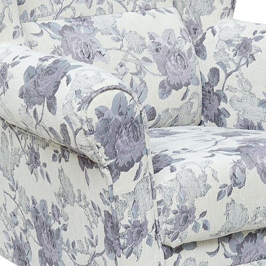 KLIPOS křeslo, květy, béžovofialové