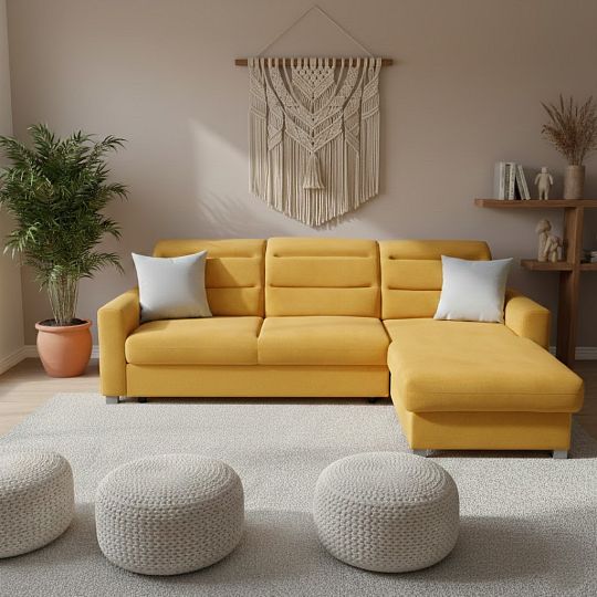 AGATA sedací souprava UNI, hořčicová Brooklyn mustaza