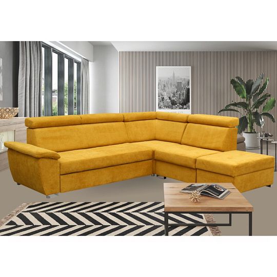 FONDUE II sedací souprava levá, hořčicová