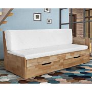 DONATELO B postel 100 cm, pravá, rozklad a úložný prostor, buk