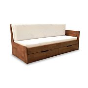 DONATELO B postel 100 cm, pravá, rozklad a úložný prostor, ořech
