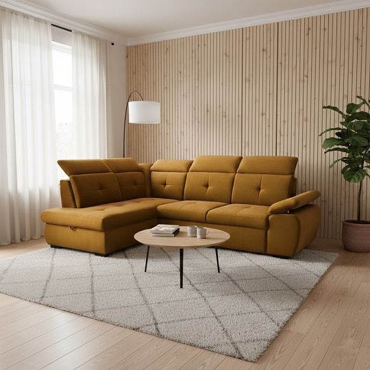 CALDO rohová sedací souprava, pravá, skořicová Kronos 1