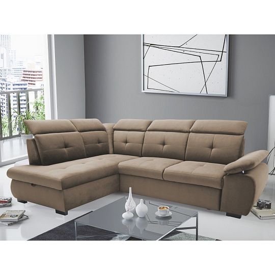 CALDO rohová sedací souprava, pravá, hnědá Paros 3