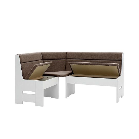 DENIS rohová lavice, univerzální roh, bílá/čokoládová SS07