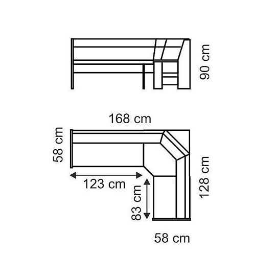 DENIS rohová lavice, univerzální roh, bílá/čokoládová SS07
