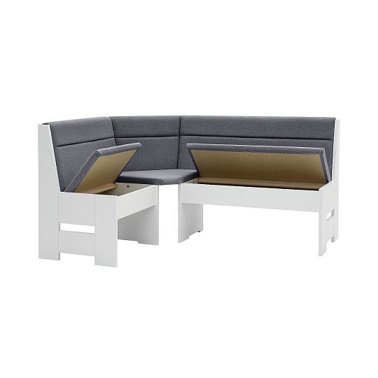 DENIS rohová lavice, univerzální roh, bílá/tmavě šedá SS22