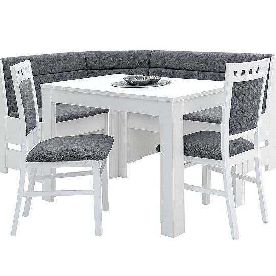 DENIS rohová lavice, univerzální roh, bílá/tmavě šedá SS22