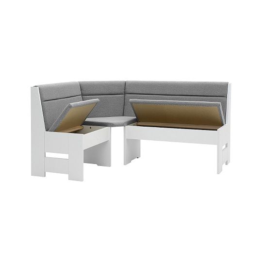 DENIS rohová lavice, univerzální roh, bílá/šedá SS21