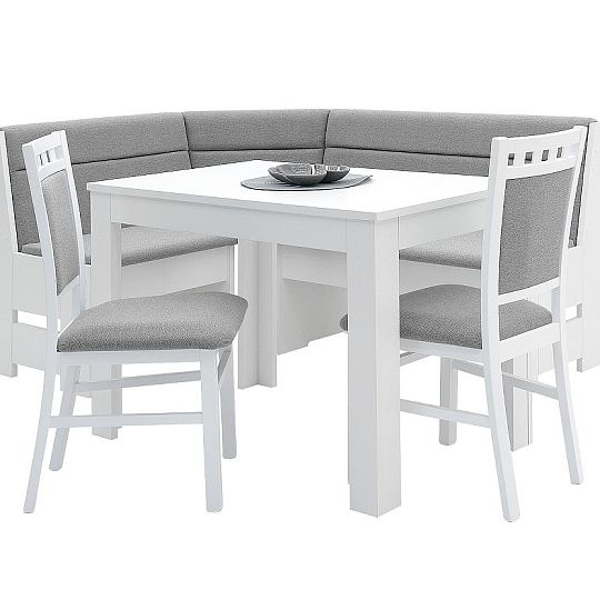 DENIS rohová lavice, univerzální roh, bílá/šedá SS21