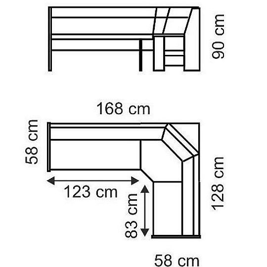 DENIS rohová lavice, univerzální roh, bílá/šedá SS21