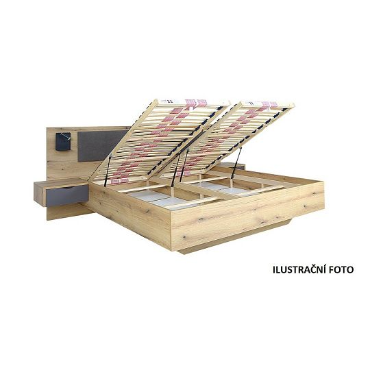 MONTREAL postel 180 + rošt, dub pobřežný/smetanová