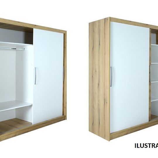 MONTREAL šatní skříň 120, dub pobřežný/šedohnědá