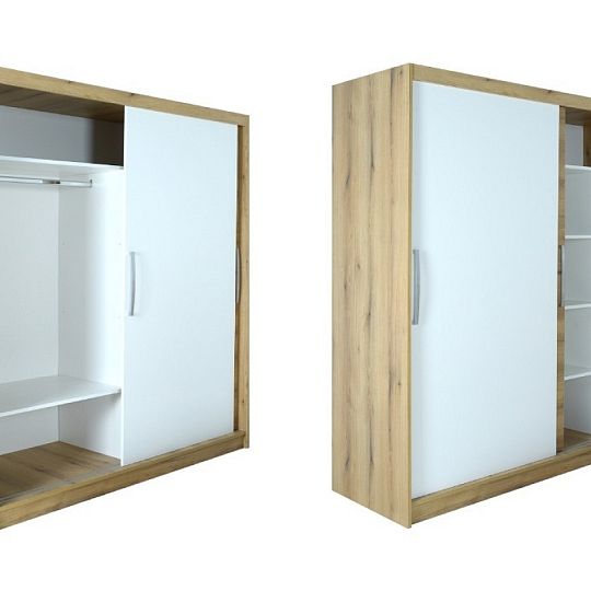 MONTREAL šatní skříň 180, dub pobřežný/bílá