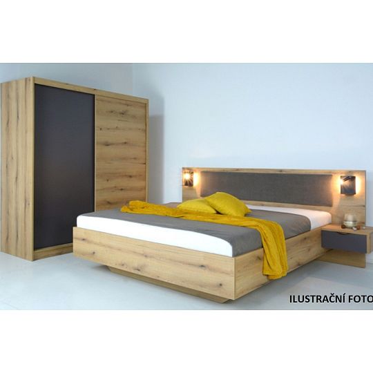 MONTREAL postel 180 + rošt, dub pobřežný/šedá