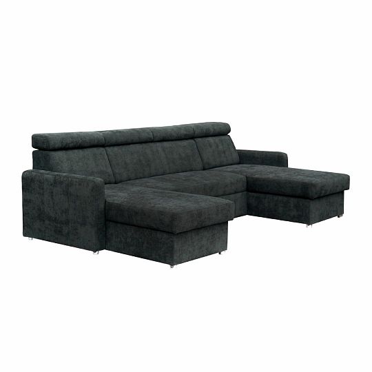 FONDUE sedací souprava do U, univerzální, tmavě šedá Rosario 458