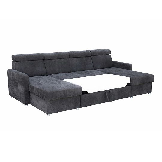 FONDUE sedací souprava do U, univerzální, tmavě šedá Rosario 458