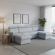 FONDUE sedací souprava do U, univerzální, světle šedá Rosario 452