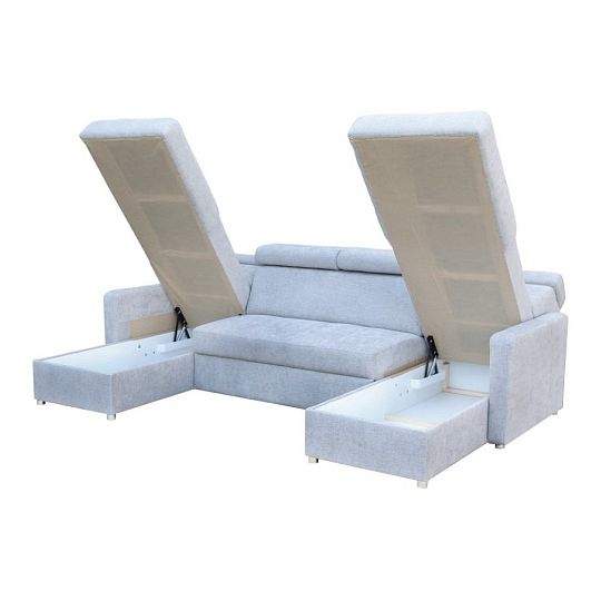 FONDUE sedací souprava do U, univerzální, světle šedá Rosario 452