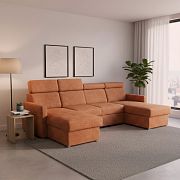 FONDUE sedací souprava do U, univerzální, skořicová Rosario 472