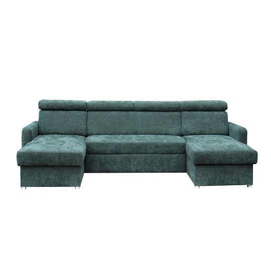 FONDUE sedací souprava do U, univerzální, tmavě zelená Rosario 467