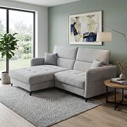 LOLITA rohová sedací souprava, univerzální, světle šedá