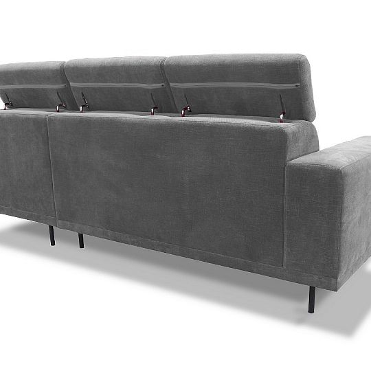 KLEOPATRA rohová sedací souprava, s otomanem, levá, šedá Retro Bliss 90