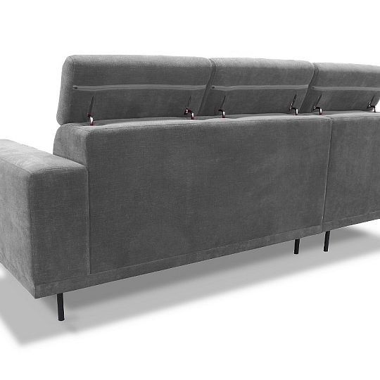 KLEOPATRA rohová sedací souprava, s otomanem, pravá, šedá Retro Bliss 90