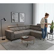 KLEOPATRA MAXI rohová sedací souprava, levá, světle šedá Retro Bliss 90