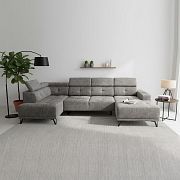 KLEOPATRA sedací souprava do U, pravá, šedá Retro Bliss 90