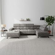 KLEOPATRA sedací souprava do U, levá, šedá Retro Bliss 90