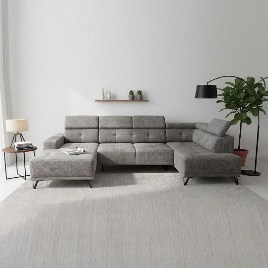 KLEOPATRA sedací souprava do U, levá, šedá Retro Bliss 90