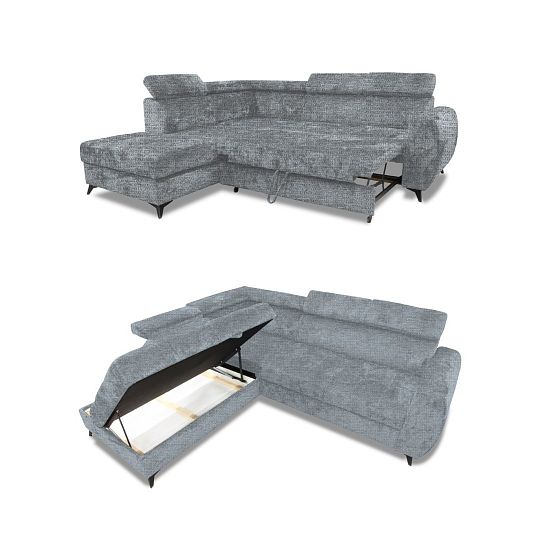 WENGEN I rohová sedací souprava, pravá, šedá Aragon 90