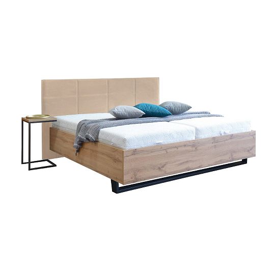 EDISON 2 LINE manželská postel 180 + matrace a rošt, Dub pobřežní