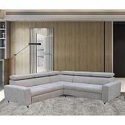 HUGO I rohová sedací souprava, pravá, bílá káva Sand 03