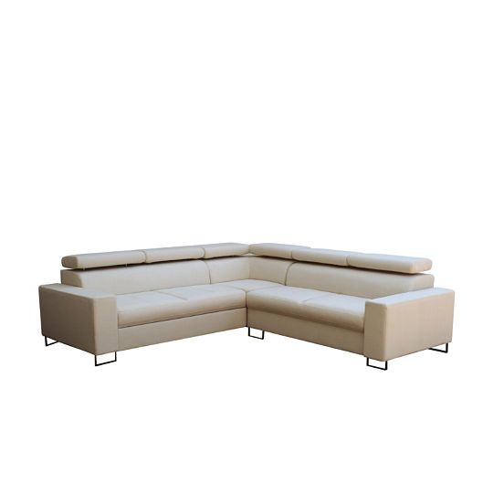 HUGO I rohová sedací souprava, pravá, bílá káva Sand 03