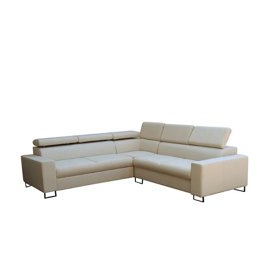 HUGO I rohová sedací souprava, pravá, bílá káva Sand 03