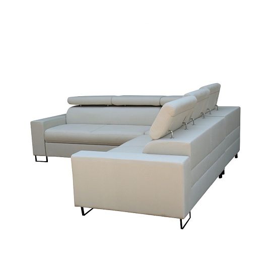 HUGO I rohová sedací souprava, pravá, bílá káva Sand 03