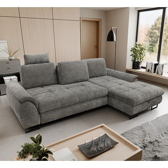 LAMBERTA rohová sedací souprava, levá, šedá Sereno 694