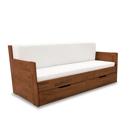 DONATELO C postel 100 cm, rozklad a úložný prostor, ořech