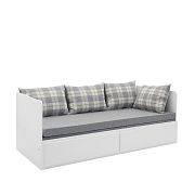 MENEOS rozkládací postel 90 cm + bočnice, bílá