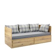 MENEOS rozkládací postel 90 cm + bočnice, dub pobřežní
