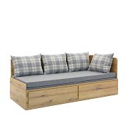 MENEOS rozkládací postel 90 cm, univerzální bočnice, dub pobřežní