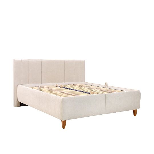 RAMESA čalouněná postel 180 + rošt, bílá káva